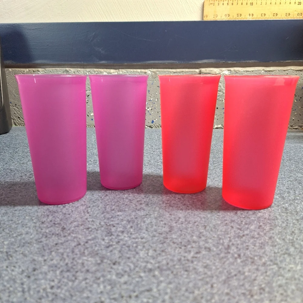 Tupperware 8oz Tumblers, Vintage, #116-18, #116-15, #116-17, Set of 4